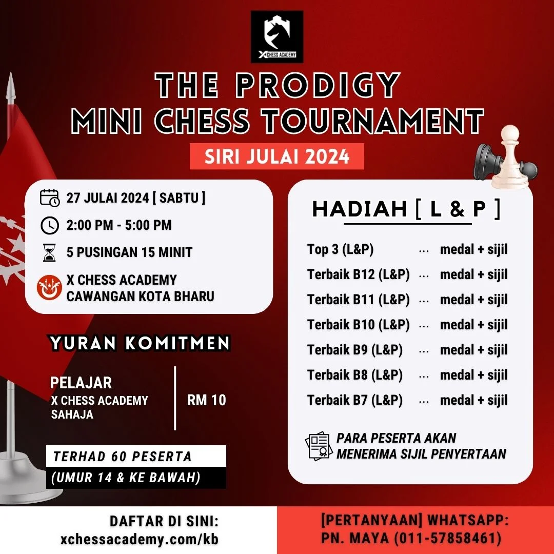 The Prodigy Mini Chess Tournament Siri Julai 2024 Kota Bharu Chessaurus