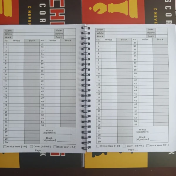 Chess Scorebook / Buku Notasi Catur (100 games 55 moves) - Image 5